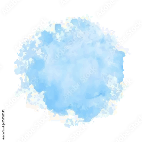 Abstract blue watercolor water splash set on a white background