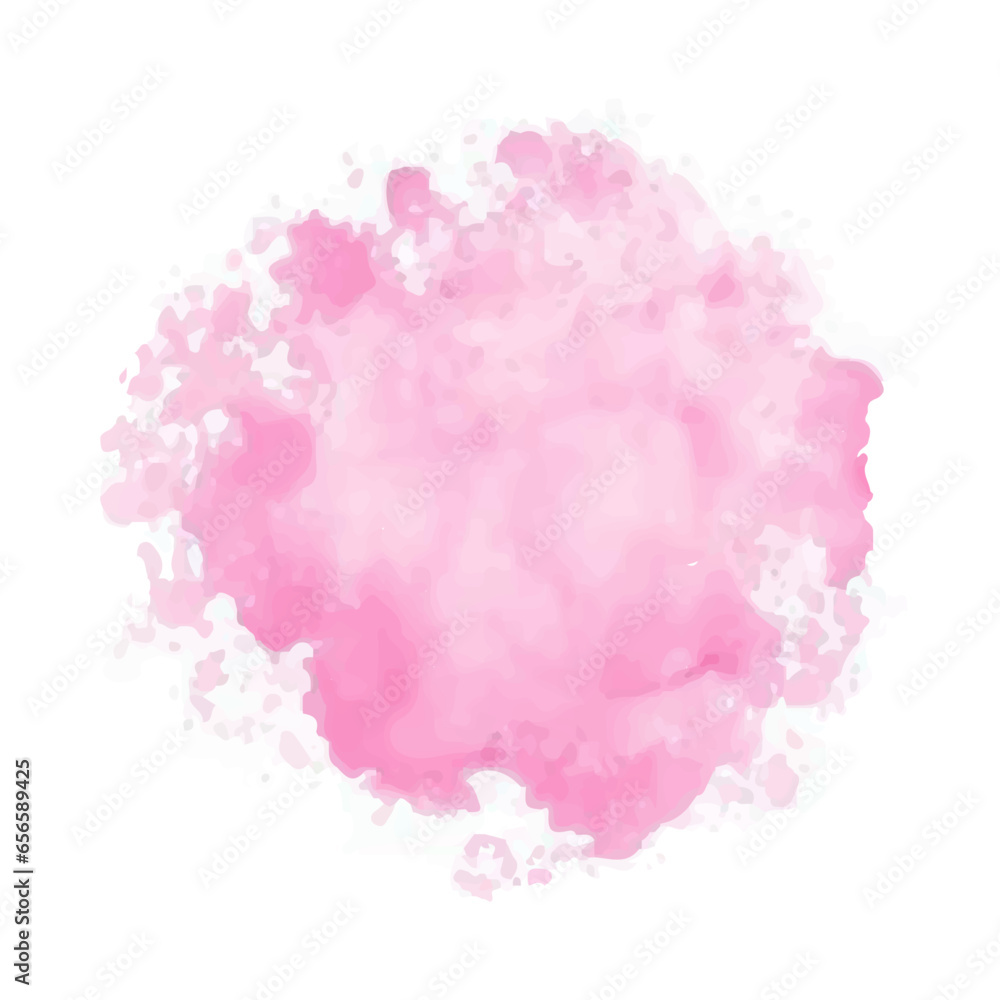 Abstract pink watercolor water splash set on a white background