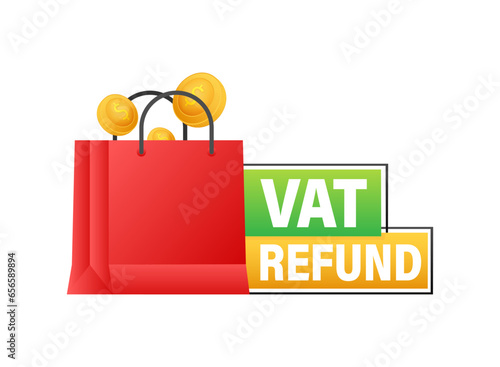 VAT refund. Tax return free. Vector stock illustration