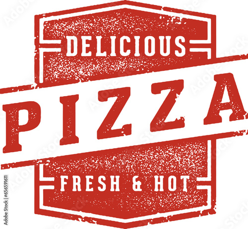Vintage Style Pizza Restaurant Menu Stamp
