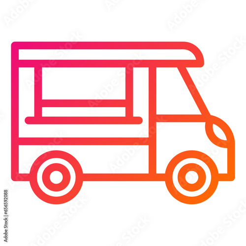 Coffee Truck Vector Icon Design Illustration