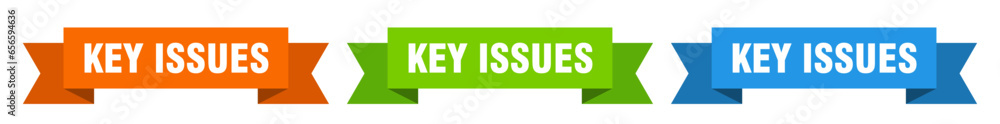 key issues ribbon. key issues isolated paper sign. banner key issues ribbon. key issues isolated paper sign. banner