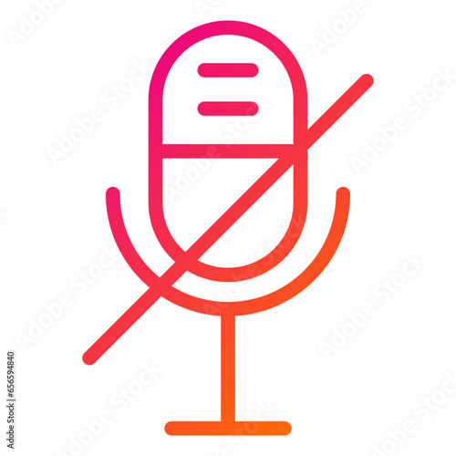 Microphone disable Vector Icon Design Illustration