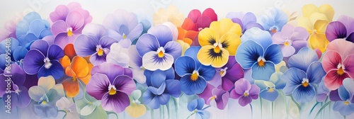 Bright colorful violet pattern of flowers
