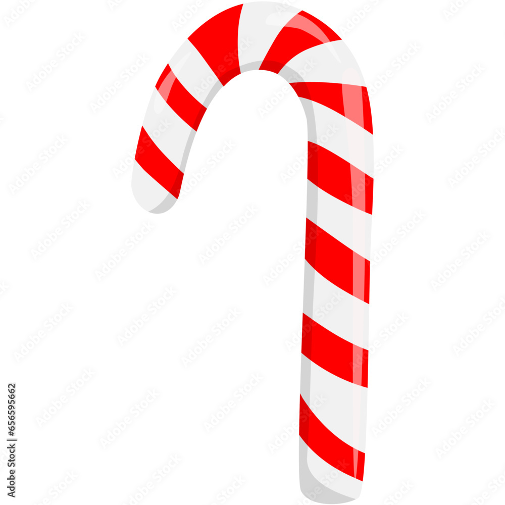 candy cane flat design, red and white colors, Christmas candy, sweet food, vector illustration candy cane flat design, red and white colors, Christmas candy, sweet food, vector illustration