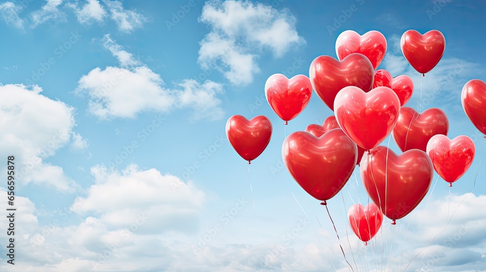 An image of many red heart-shaped balloons. An image of many red heart-shaped balloons.