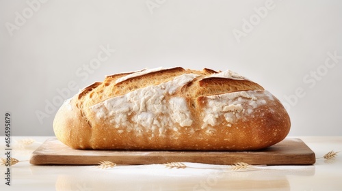 An image of freshly baked bread on a white background.