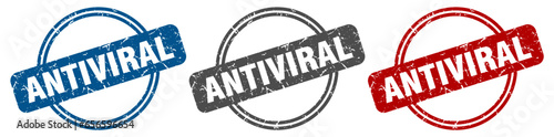 antiviral stamp. antiviral sign. antiviral label set