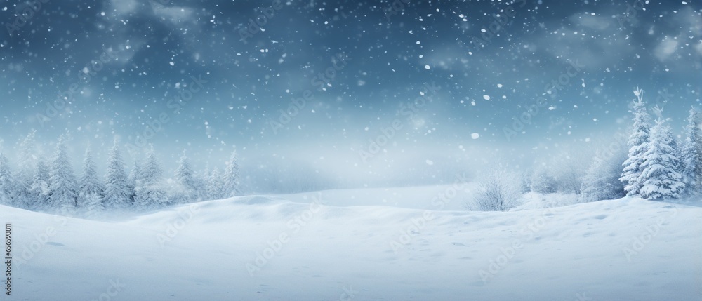 custom made wallpaper toronto digitalWinter Snowscape: Drifts and Flakes on Evening Blue Sky