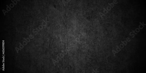 Black stone wall texture grunge rock surface. dark gray  concrete background backdrop. wide panoramic banner. old wall stone for dark black distressed grunge background wallpaper rough concrete wall. 