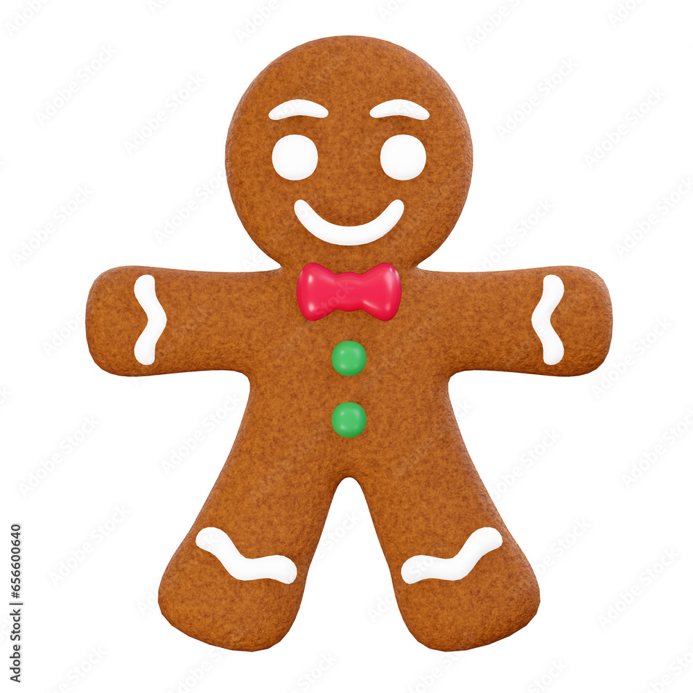 Ginger bread Christmas cookie, 3d rendering illustration.. Ginger bread Christmas cookie, 3d rendering illustration..