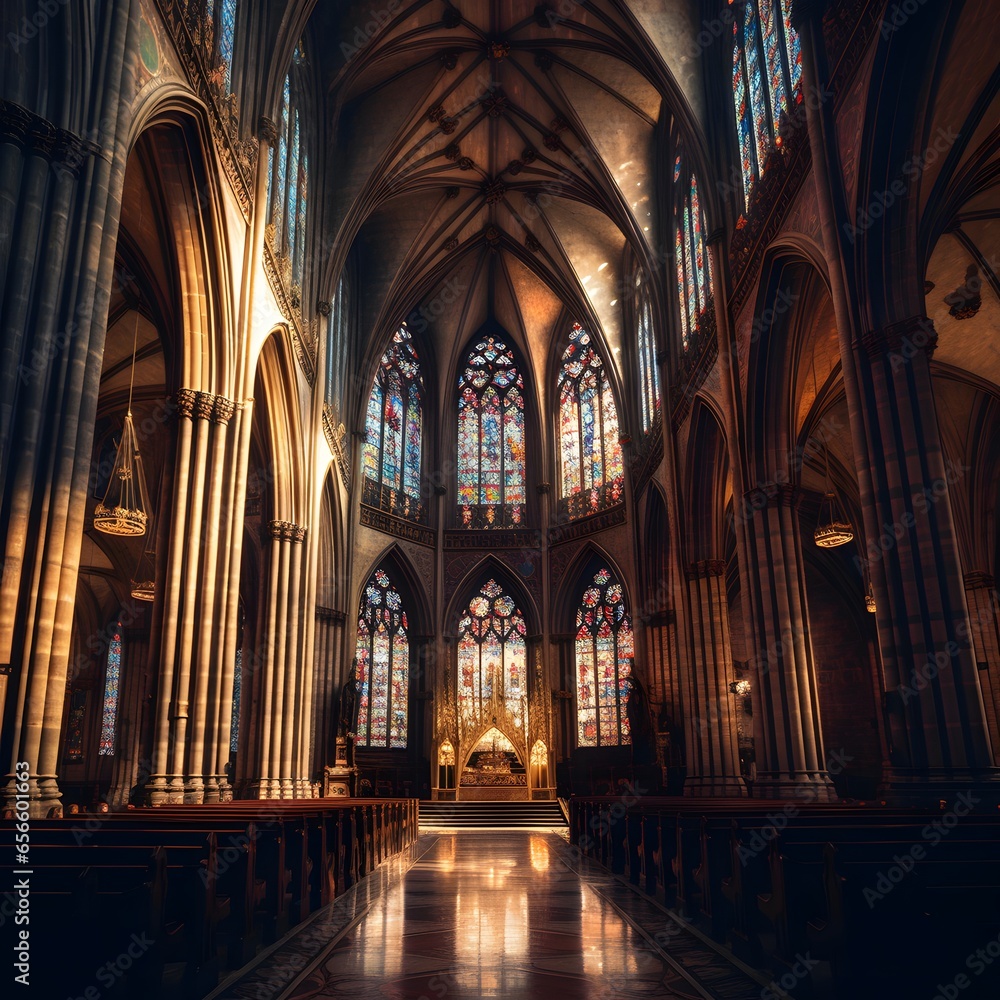 Interior of St. Patrick's Cathedral, Dublin, Ireland.