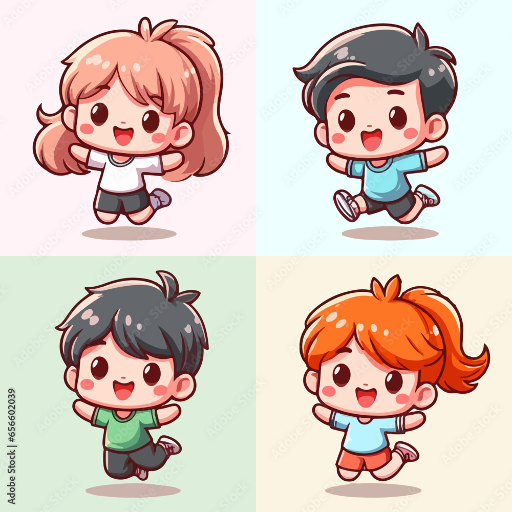 Cute Happy kids vector illustration Cute Happy kids vector illustration