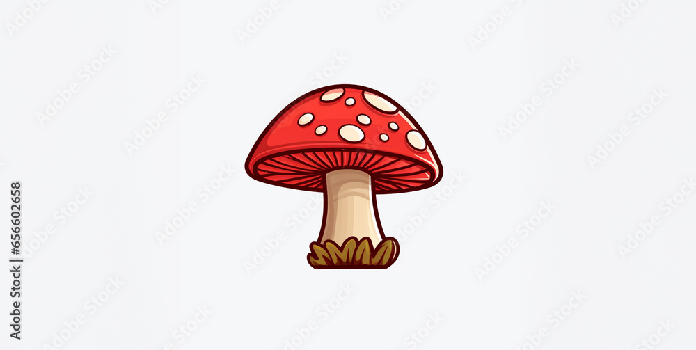 a mushroom with a red cap on it
