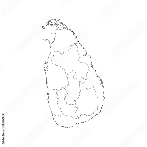 Line Map of Sri Lanka Vector Illustration Sri Lanka Map