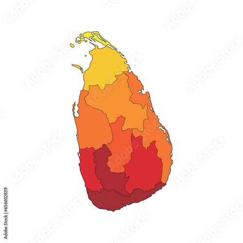Detailed Map of Sri Lanka Vector Illustration Sri Lanka Map