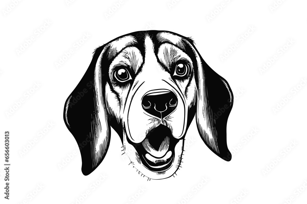 Gentle Beagle Essence: A Detailed Vector Rendering of a Beagle's Endearing Features Gentle Beagle Essence: A Detailed Vector Rendering of a Beagle's Endearing Features