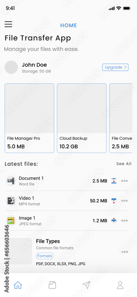 File Transfer, Data Traffic, Folder Library, Files Manager and Documents Cloud App UI Kit Template