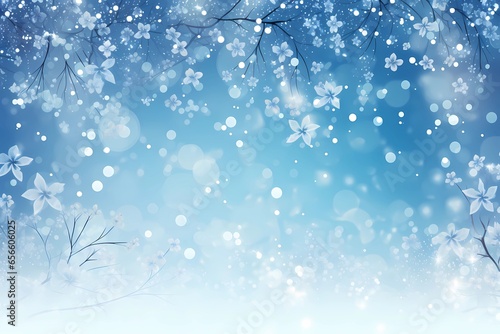 Light BLUE vertical template with ice snowflakes. Blurred decorative design in xmas style with snow. New year design for your business advert. © Tatiana