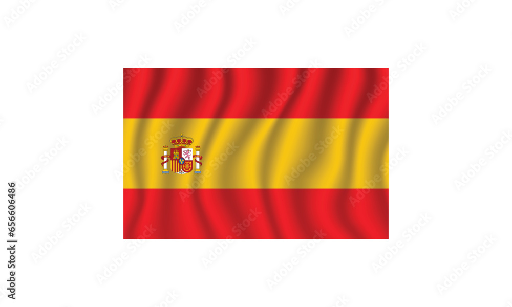 Spain flag waving vector illustration Flag icon Standard color Standard size A rectangular flag Computer illustration Digital illustration. Spain flag waving vector illustration Flag icon Standard color Standard size A rectangular flag Computer illustration Digital illustration.