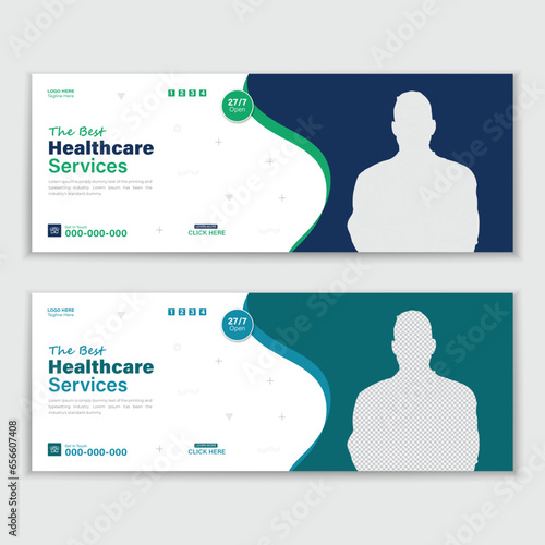 Template For a Medical Timeline Or Healthcare Web Banner Cover Design