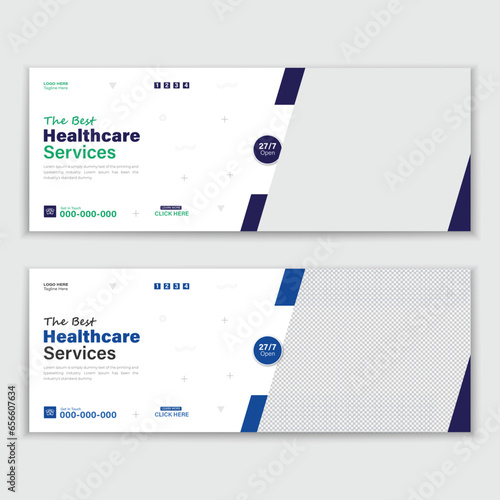 Template For a Medical Timeline Or Healthcare Web Banner Cover Design