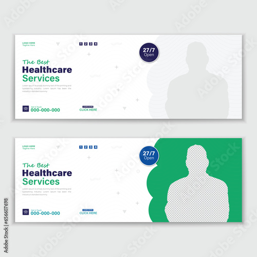 Template For a Medical Timeline Or Healthcare Web Banner Cover Design