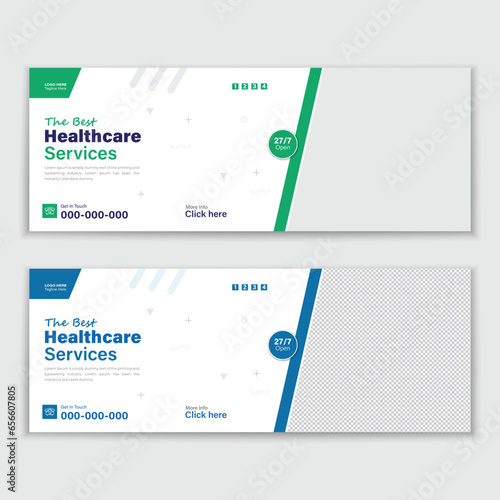 Template For a Medical Timeline Or Healthcare Web Banner Cover Design