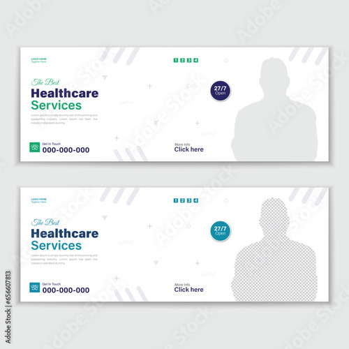 Template For a Medical Timeline Or Healthcare Web Banner Cover Design