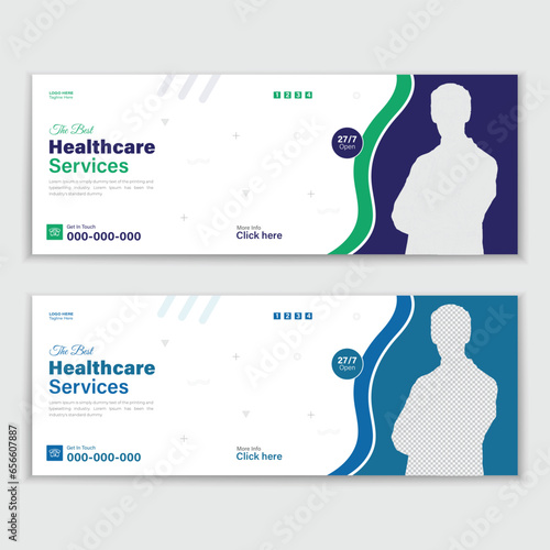 Template For a Medical Timeline Or Healthcare Web Banner Cover Design