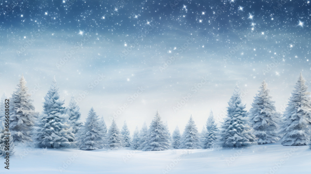 Winter fir tree christmas scene with sunlight. Fir branches covered with snow. Christmas winter blurred background with garland lights, holiday festive background. Winter fir tree christmas scene with sunlight. Fir branches covered with snow. Christmas winter blurred background with garland lights, holiday festive background.