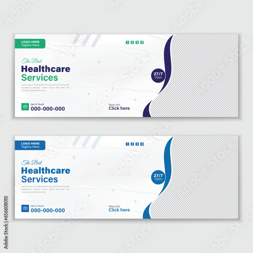 Template For a Medical Timeline Or Healthcare Web Banner Cover Design