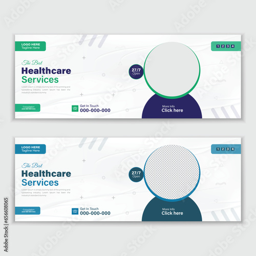 Template For a Medical Timeline Or Healthcare Web Banner Cover Design