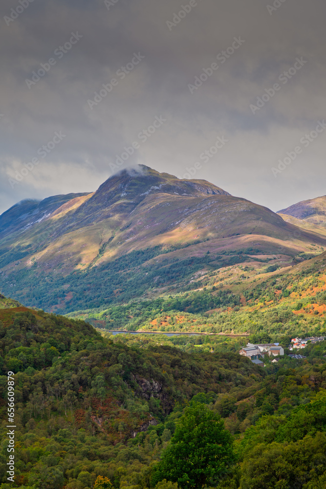 Landscape view of the mountains near Glencoe, Scottish highlands, Scotland, United Kingdom