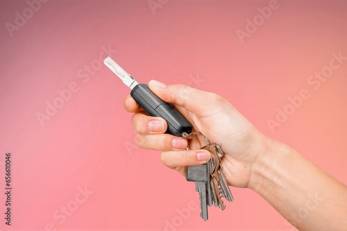 Wallpaper Mural Successful employee hold modern car key Torontodigital.ca