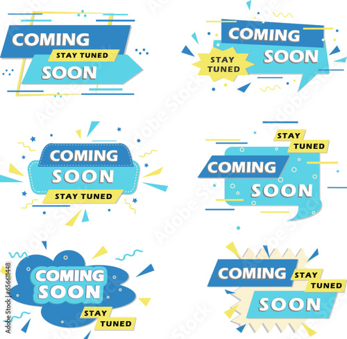 coming soon labels background with editable text