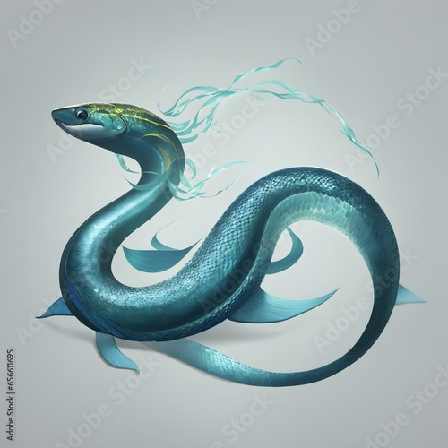 Electric eel illustration Ai Generative photo