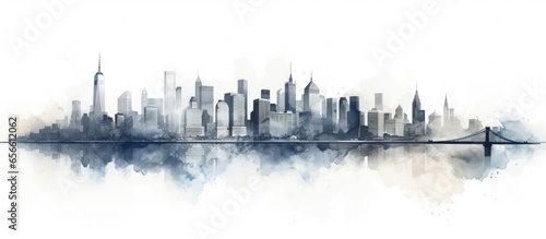 U S A s Manhattan Skyline NYC with copyspace for text