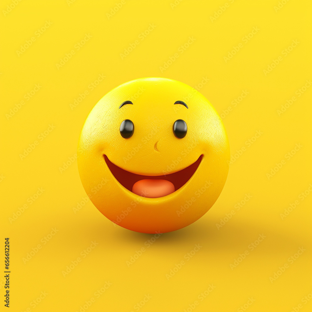 Fototapeta premium Smiling emoticon 3d illustration