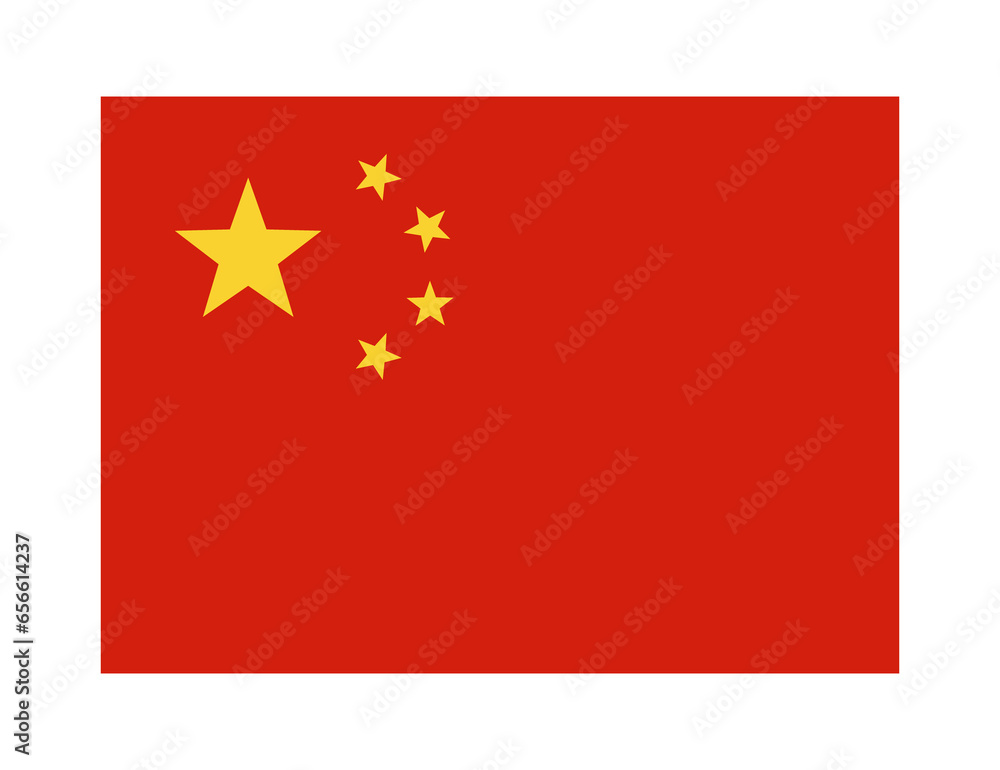 flag of china on transparent background - obrazy, fototapety, plakaty 