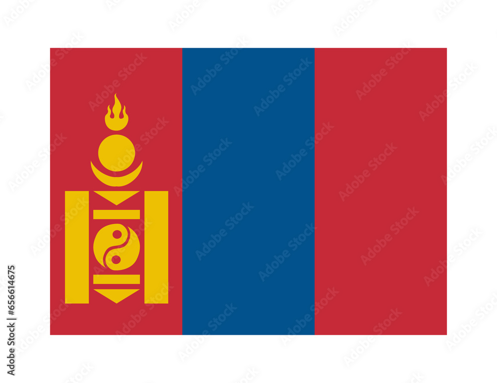Naklejka premium flag of mongolia on transparent background