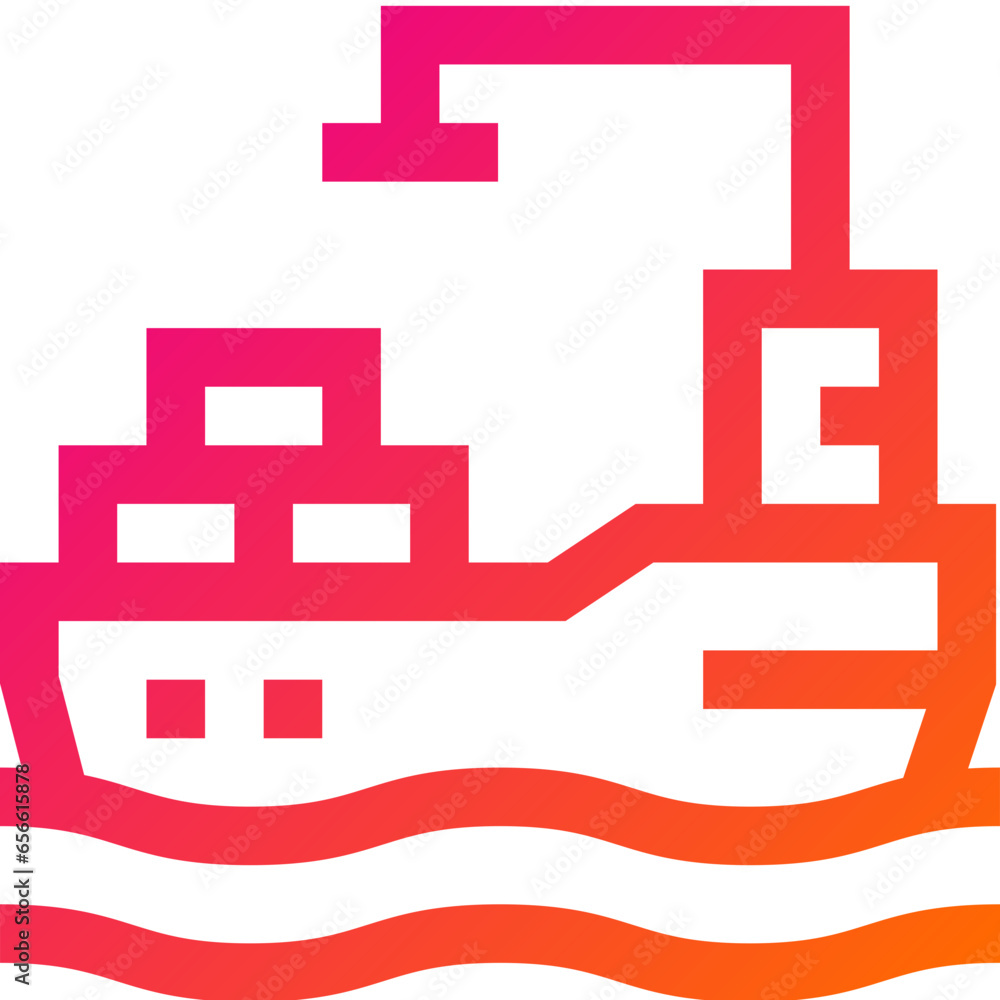 Obraz premium Cargo Ship Vector Icon Design Illustration