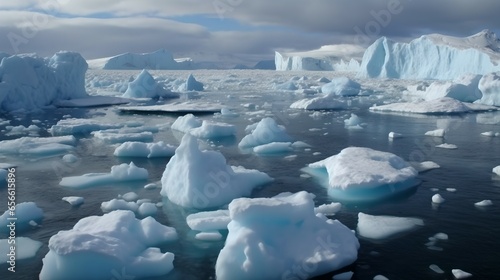 Polar Ice Caps Melting Due to Global Warming, Generative AI