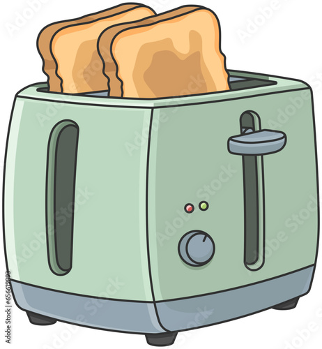 toaster with bread without background