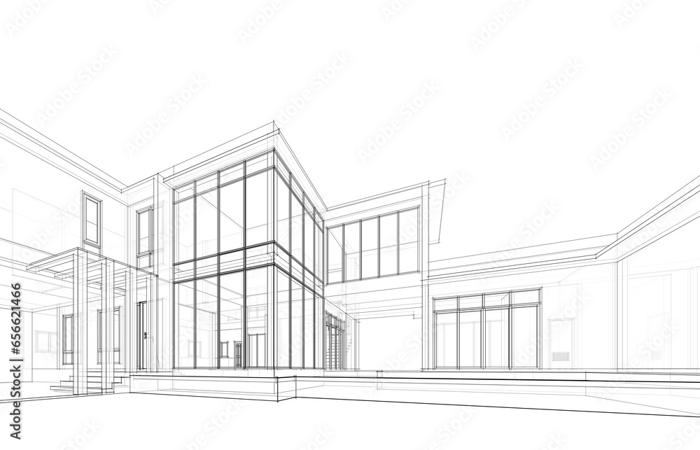 Modern house design 3d rendering Modern house design 3d rendering