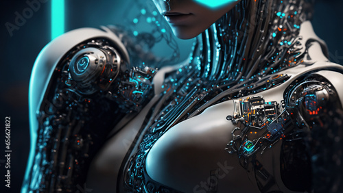 Cyberpunk. Body modifications in the future photo