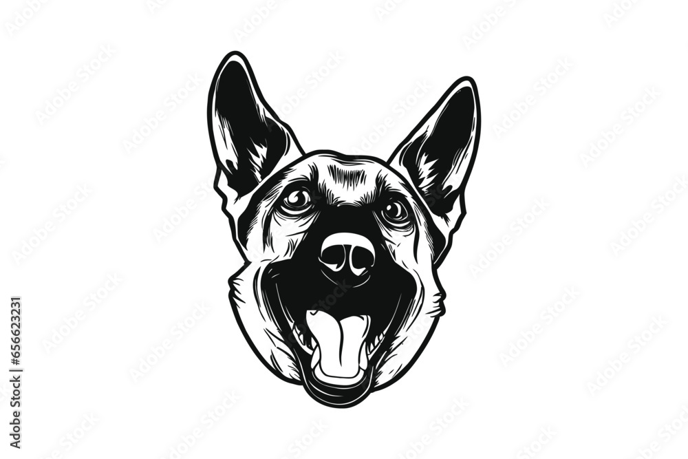 Graceful Canine Charm: A Vector Study of a Belgian Malinois