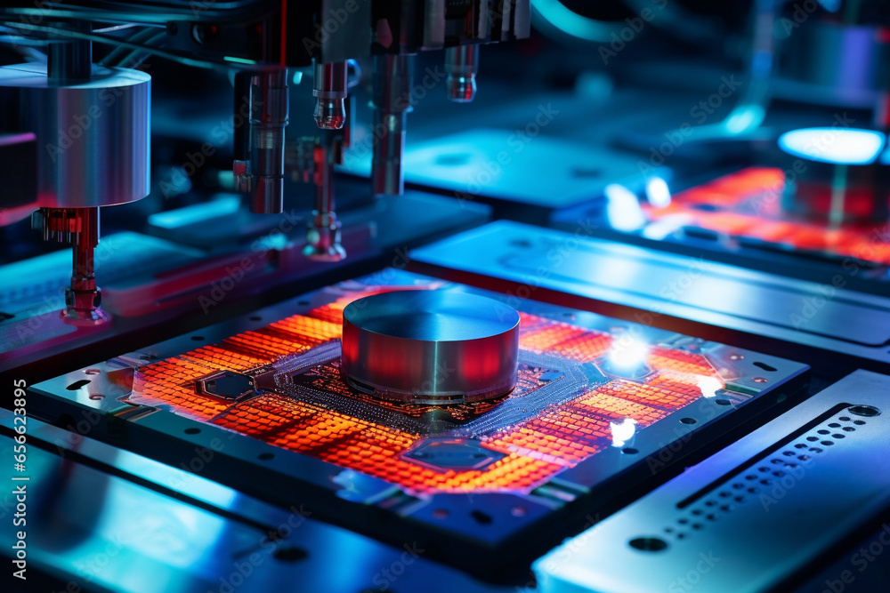 Macro view, production of semiconductor processors, manufacturing