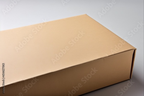 Cardboard Box on its Side. Isolated Container for Delivery, Shipping, and Handling Packages