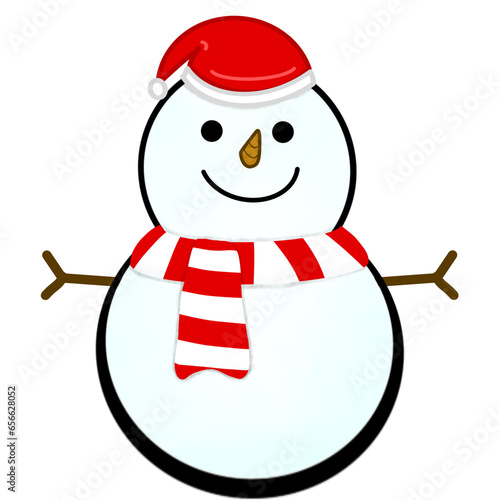 snowman with santa hat